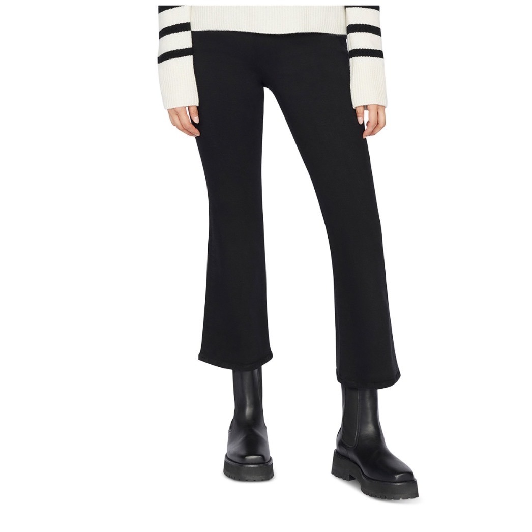 Frame Jetset High Rise Crop Mini Bootcut Jeans Sheen Noir Black Size 2 Jcmb631